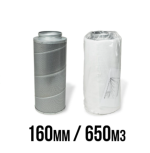 FILTR WĘGLOWY ECONOMY PRIMO, PRZYŁACZE fi-160mm, MAX 650m3/h, L40/W22cm, 3,3kg